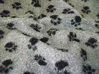 Faux Fur SHERPA FLEECE Sheepskin Fabric Material - SILVER PAWS